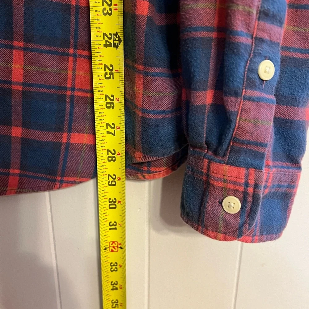J. Crew Mercantile‎ red and blue plaid flannel size XL